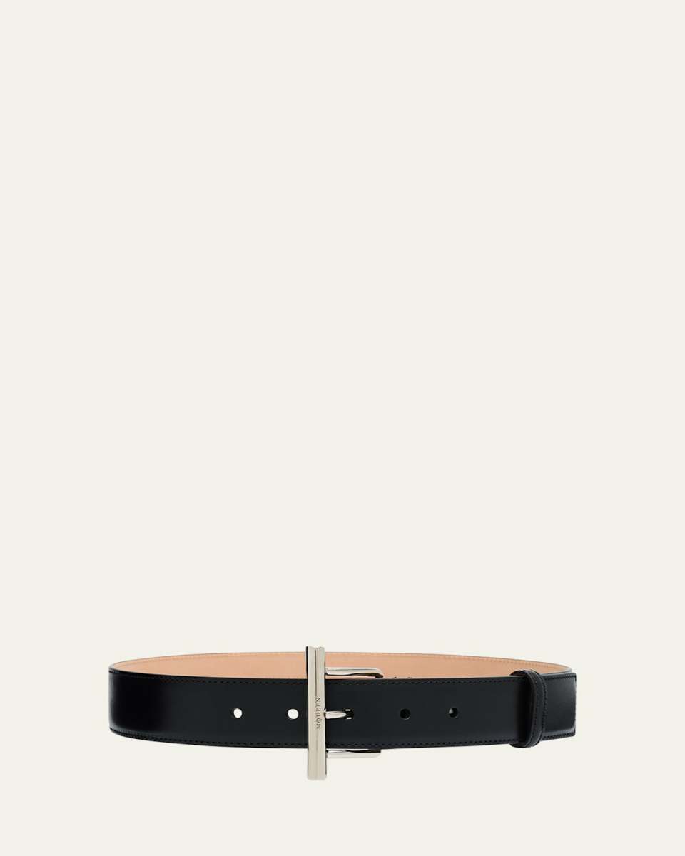 T-Bar Skinny Leather Belt